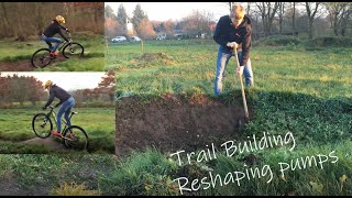 Trail Builidng #4 Reshaping Pump Track on Backyard Trail