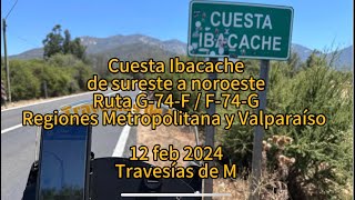 Cuesta Ibacache de sureste a noroeste en moto (KLR650). Ruta G-74-F / F-74-G. 12 feb 2024