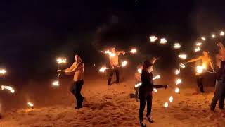 OMG... unbelievable fireworks show in Krabi Ao Nang Beach ~ Reeve Seafood Restaurant