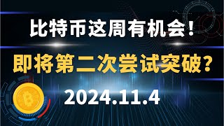 比特币这周有机会！  即将第二次尝试突破？11.4  #比特币 #区块链 #币圈#以太坊 #btc #行情分析