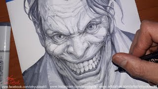 【DC comics】 JOKER headshot Ink work by.InHyuk Lee(배트맨 조커얼굴 잉크/스피드페인팅 by.이인혁)