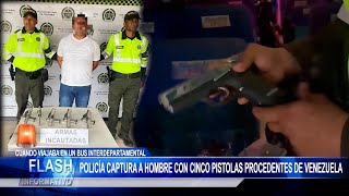 Policía Captura a Hombre con Cinco Pistolas Procedentes de Venezuela