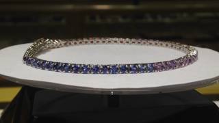 3.00 Carat Rainbow Sapphire Bracelet in 925 Sterling Silver