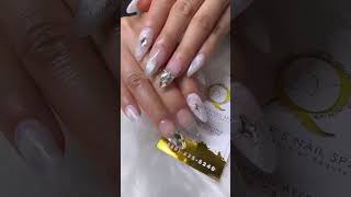 White Marble Nails and Cat-eye gel polish #marblenails #cateyenails #trendingstyle