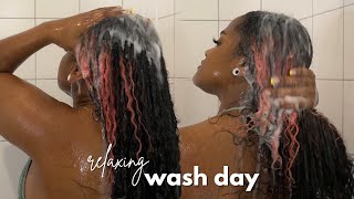 relaxing natural hair wash day - no talking, just vibes.