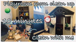 10 MINUTE PLAYROOM CLEAN UP // CLEANING MOTIVATION // SPEED CLEAN WITH ME