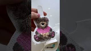 New design: Fringed Bear Eyelet and Keychain  #machineembroidery #embroidery #diy