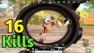 Solo vs squad 16 kills chicken dinner/ pubg mobile.