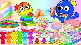 Rainbow vs Blue Rainbow food | Mukbang Rainbow friends Cartoon🌈 | ROBLOX Animation