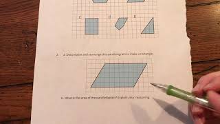 Rearranging a Parallelogram to Find Area