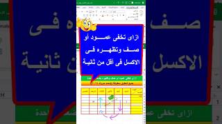 ازاى تخفى عمود او صف فى الاكسل 💯👍 #اكسل #فى_الاكسل #جدول  #excel