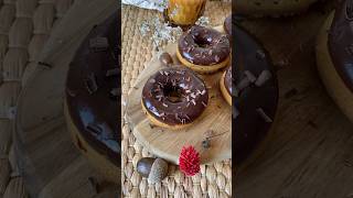 Donuts de chocolate y calabaza #recetas #healthy #donuts #chocolate