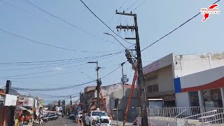 Presidente Dutra/MA:Fogo em poste da Equatorial, deixa centro da cidade sem Internet e sem energia.