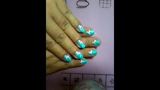 Basic flower design for beginners ( short nails )