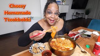 HOMEMADE SPICY TTEOKBOKKI MUKBANG (COOKING AND EATING) PLUS LETS TALK!