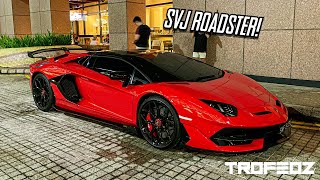 Rosso Mars Lamborghini Aventador SVJ Roadster Crackling Accelerations!