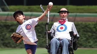 Steve and Rivers at Wrigley Field for Lou Gehrig Day