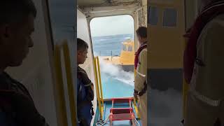 Pilot disembarkation container ship rough sea #roughseas #pilot #disembarkation