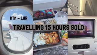 TRAVELLING 15 HOURS SOLO✈️🌍 | travel day | Qatar Airways Kathmandu to London