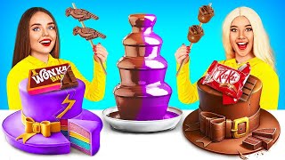 Chocolate Fountain Fondue Challenge | Funny Battle & Chocolate Cake by RATATA POWER