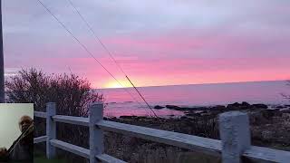 Violin alaap with sunrise in Maine -- by Amitava Sen