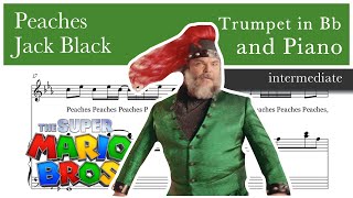 Peaches - Jack Black – Super Mario Bros Movie – Trumpet in Bb and Piano sheet music (Intermediate)