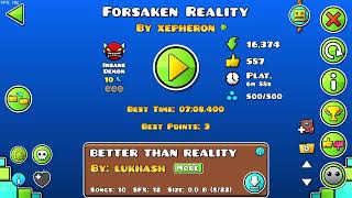 "Forsaken Reality" 100% (Medium Platformer Demon) Geometry Dash 2.2 | by xepheron