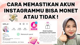 CARA CEK MONETISASI INSTAGRAM | STATUS AKUN MONETISASI | CUAN DI INSTAGRAM 💸