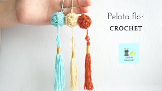 Pelota flor a crochet