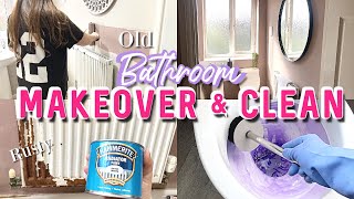 Bathroom makeover ✨& clean with me 🧼 #bathroommakeover  #cleanwithme  #roomtransformation