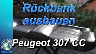 Peugeot 307CC Rücksitzbank ausbauen. Removing rear seat on a Peugeot 307CC.