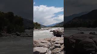 beautiful view river swat in mountain so cold water video natural beauti