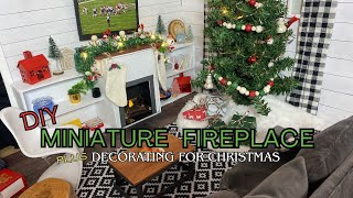 DIY Miniature Fireplace for the Dollhouse | Decorating the Dollhouse for Christmas