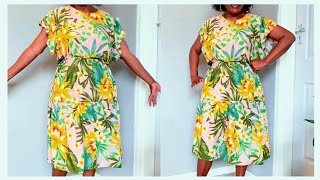 how to cut and sew an elastic waist tier dress