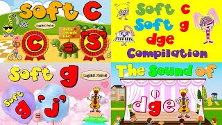 Soft c / Soft g / Dge / Compilation / Soft c sounds like 's' / Soft g sounds like 'j' / Phonics Mix!