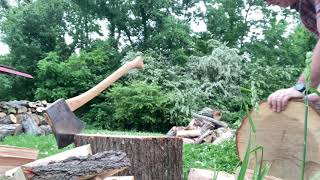 Splitting Red Oak