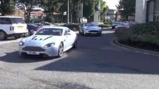 Aston Martin Rally, JCT600 Leeds-DB5, New Vanquish, V12 Vantage, V8 - Lots of noise!!