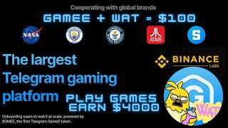 Gamee Token Mining on Telegram |  Binance Labs, NASA, Manchester City & Animoca Brands Partners 🚀🎮