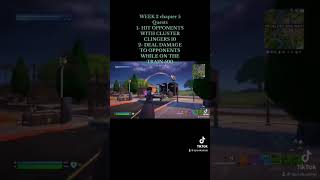 1-HIT OPPONENTS WITH CLUSTERCLINGERS 10 2- DEAL DAMAGE TO OPPONENTS WHILE ON THE TRAIN500 #fortnite