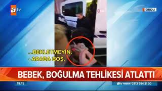 Çekirdek Yüzünden Boğulma Tehlikesi Atlatan  Bebek