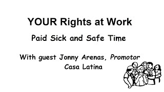 Your Rights at Work: Paid Sick and Safe Time