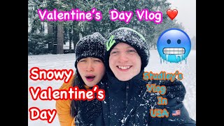 SNOWY VALENTINE'S DAY VLOG EDITION | LIFE IN AMERICA 🇺🇸❤️☃️❄️ | American-Filipino Couple🇺🇸🇵🇭