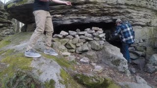 Hidden Cave in Old Glacier Rocks