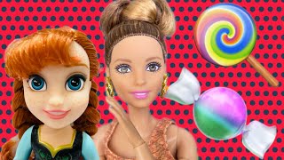 AMAZING  Candy Park ! BARBIE Elsa & Anna and toddlers  ! - fun - playing - candy