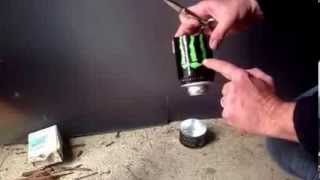 Simple DIY center fire hybrid alcohol stove. Monster can