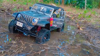 RC Crawler Scale 1/12 MN128 | Jeep Wrangler Rubicon Trabas Lumpur Setelah Hujan