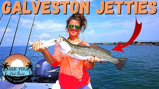 SPECKLED TROUT Bite was INSANE at the GALVESTON JETTIES {Catch, Clean and Cook}