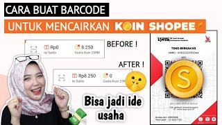 CARA BUAT BARCODE UNTUK CONVERT KOIN SHOPEE ! Cara Mencairkan Koin SHOPEE jadi Shopeepay