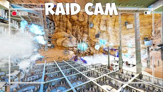 Ark Raid Cam - Enemy Tribes Turret Wall Goes Offline As Youtubers Raid it! Funny!