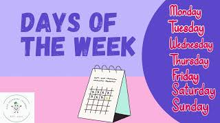 DAYS OF THE WEEK - LEARNING FOR KIDS!